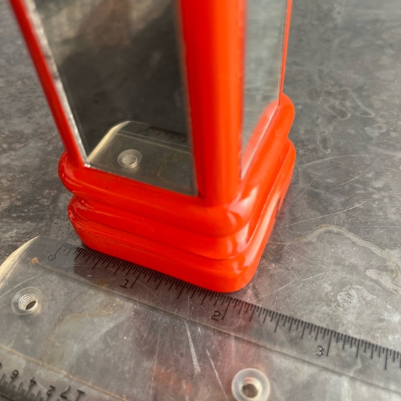 Orange painted glass oil lamp with mirrors - Picture 6 of 17